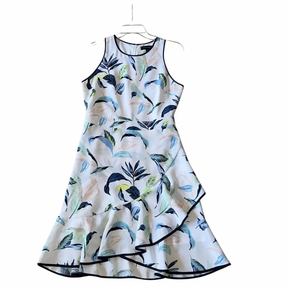 Banana Republic Floral Ruffle Wrap Racerback Dress Size 4 - Picture 5 of 9